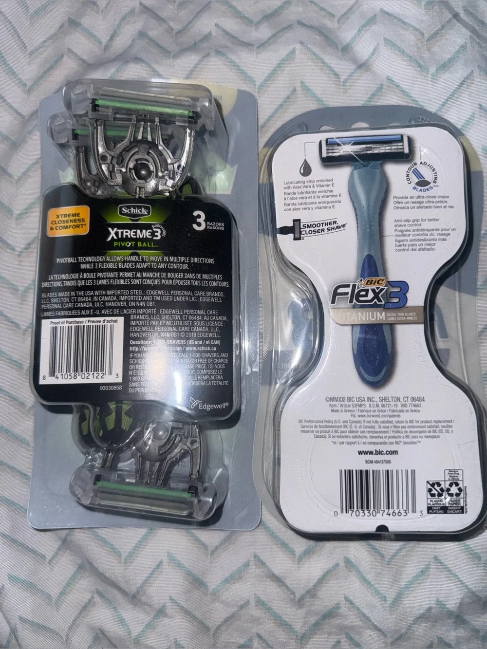 Schick & bic two packages